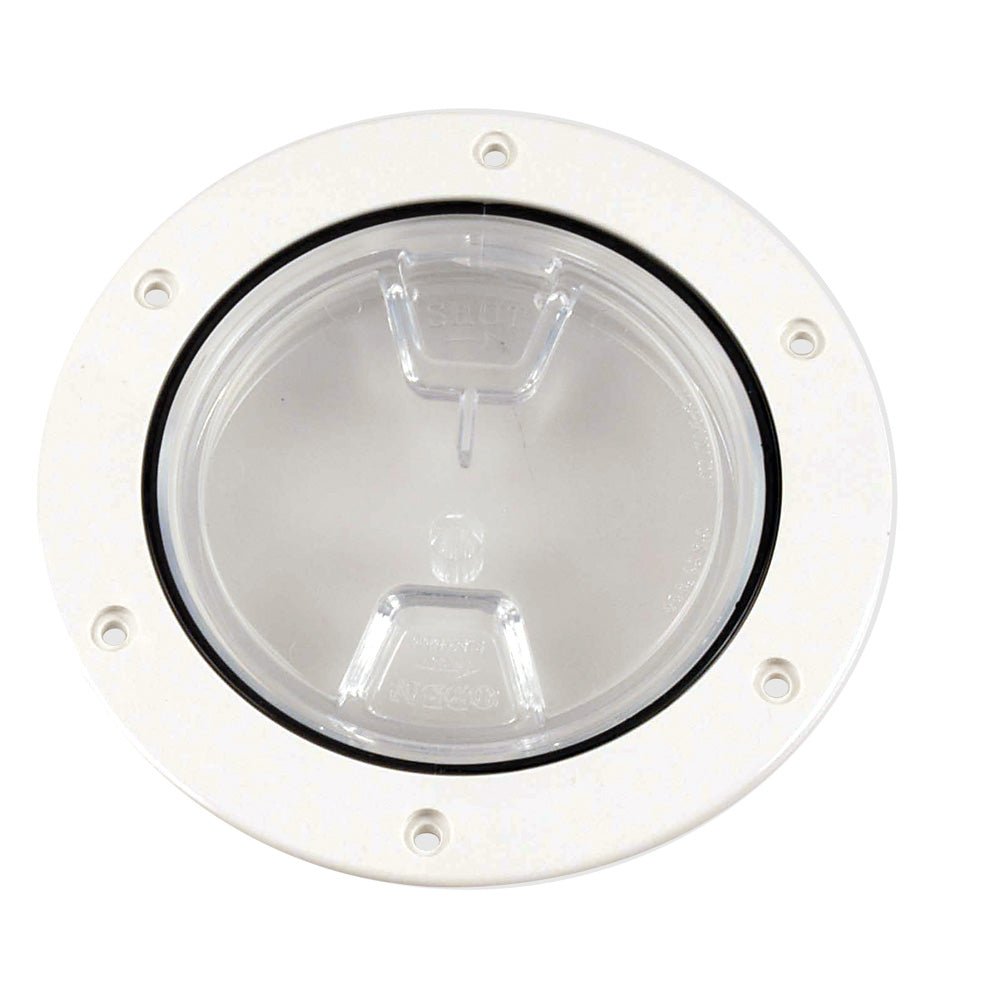 Beckson 4" Clear Center Screw - Out Deck Plate - White - Marine Parts OnlyMarine HardwareBeckson Marine