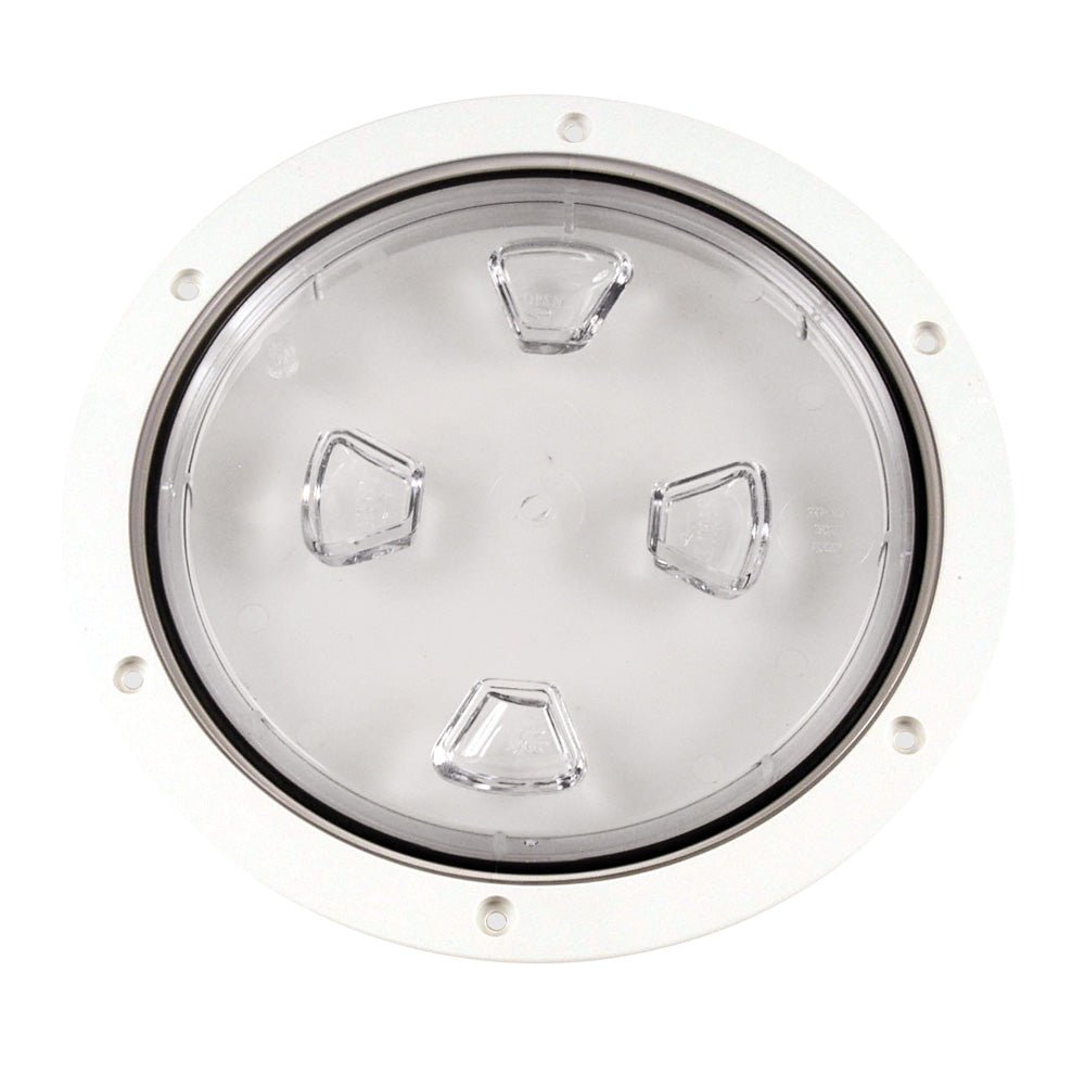 Beckson 8" Clear Center Screw - Out Deck Plate - White - Marine Parts OnlyMarine HardwareBeckson Marine