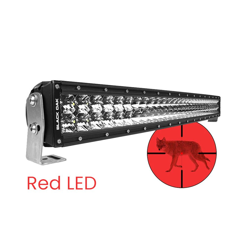 Black Oak 30" Curved Double Row Red LED Predator Hunting Light Bar - Combo Optics - Black Housing - Pro Series 3.0 - Marine Parts OnlyLightingBlack Oak LED