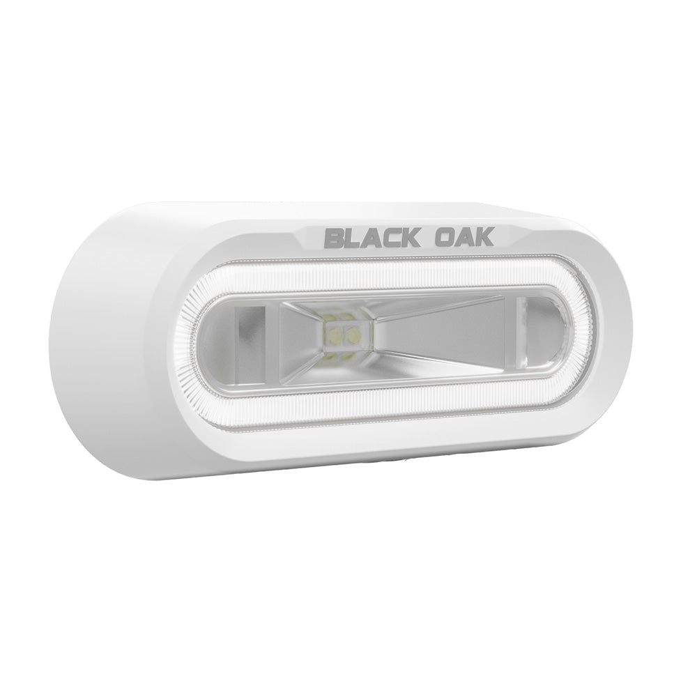 Black Oak Low Pro™ Off Road Spreader Light - Bracket Mount - White Housing - White LED - Marine Parts OnlyLightingBlack Oak LED
