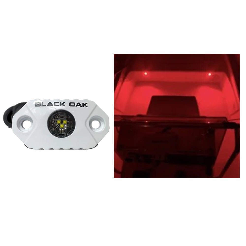 Black Oak Rock Accent Light - Red LEDs - White Housing - Marine Parts OnlyLightingBlack Oak LED