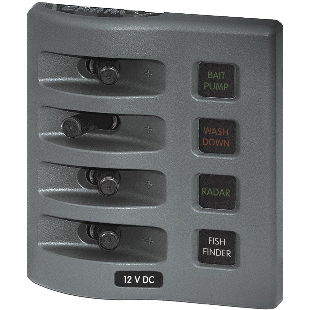 Blue Sea 4304 WeatherDeck Water Resistant Fuse Panel - 4 Position - Grey - Marine Parts OnlyElectricalBlue Sea Systems