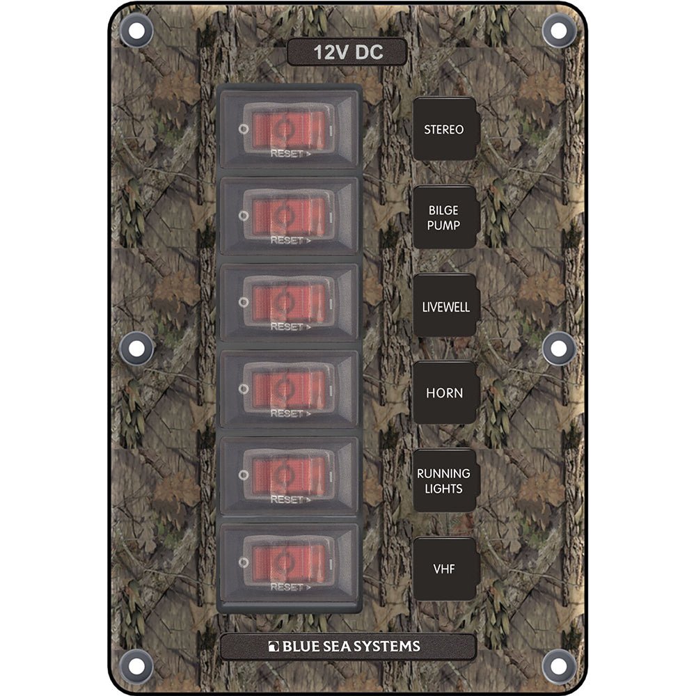 Blue Sea 4325 Circuit Breaker Switch Panel 6 Position - Camo - Marine Parts OnlyElectricalBlue Sea Systems