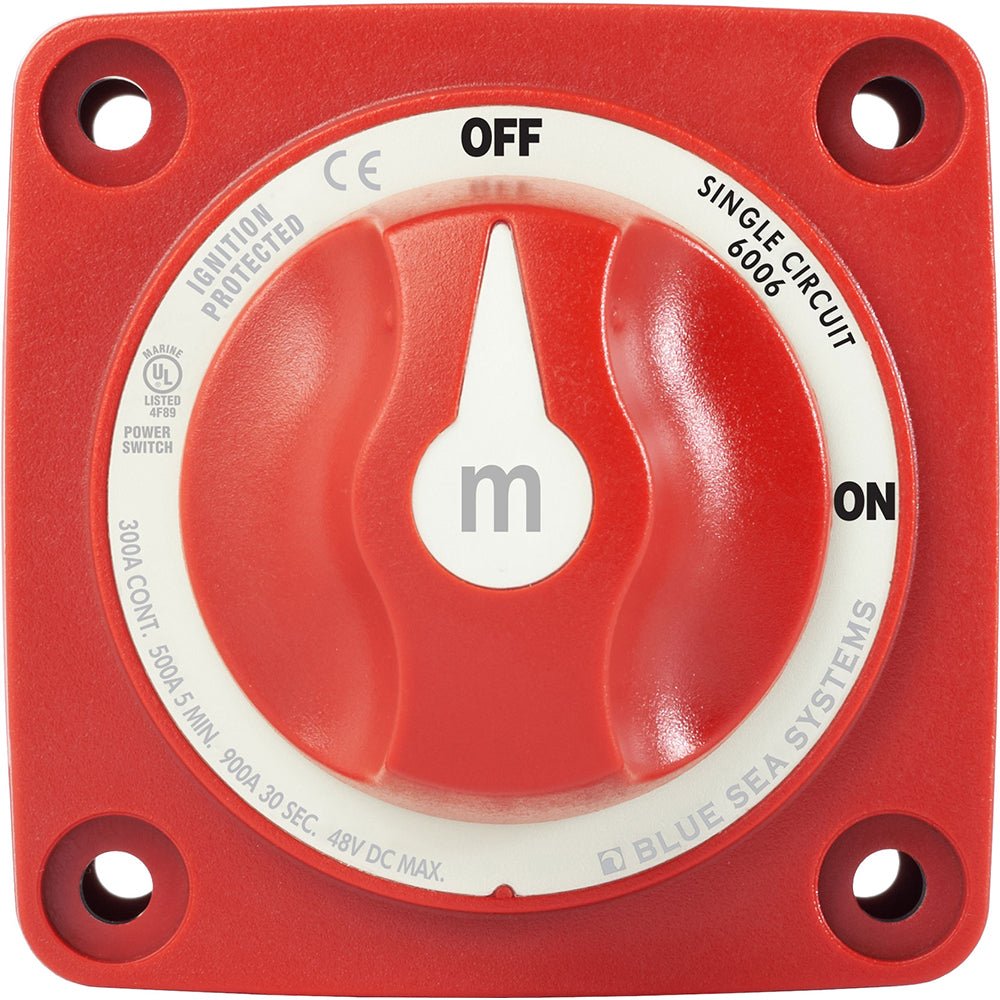 Blue Sea 6006 m - Series (Mini) Battery Switch Single Circuit ON/OFF Red - Marine Parts OnlyElectricalBlue Sea Systems
