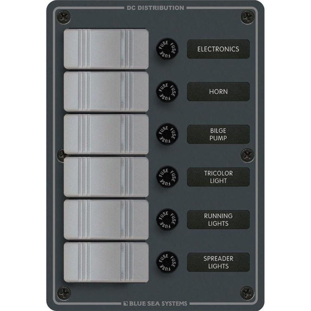 Blue Sea 8053 Slate Grey - 6 Position - Vertical - Marine Parts OnlyElectricalBlue Sea Systems