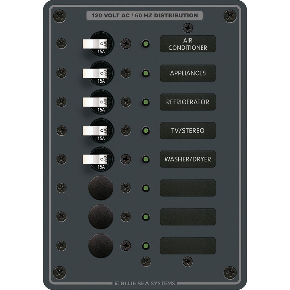 Blue Sea 8059 AC 8 Position Toggle Circuit Breaker Panel - Marine Parts OnlyElectricalBlue Sea Systems