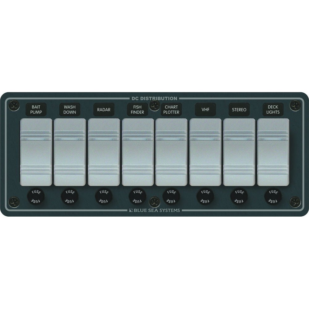 Blue Sea 8261 Waterproof Panel 8 Position - Slate Grey - Marine Parts OnlyElectricalBlue Sea Systems