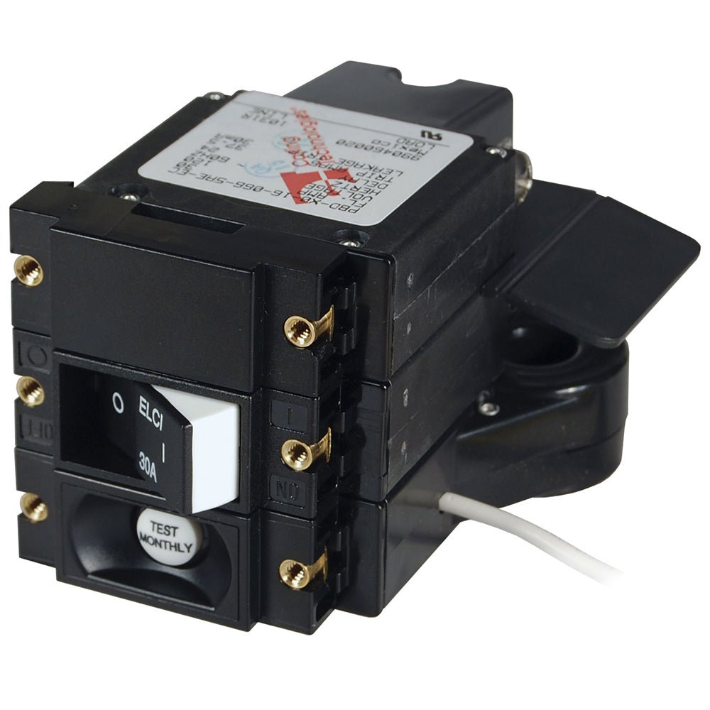 Blue Sea A - Series ELCI Main Circuit Breaker - Double Pole 120V AC 30A - Flat Rocker - Marine Parts OnlyElectricalBlue Sea Systems