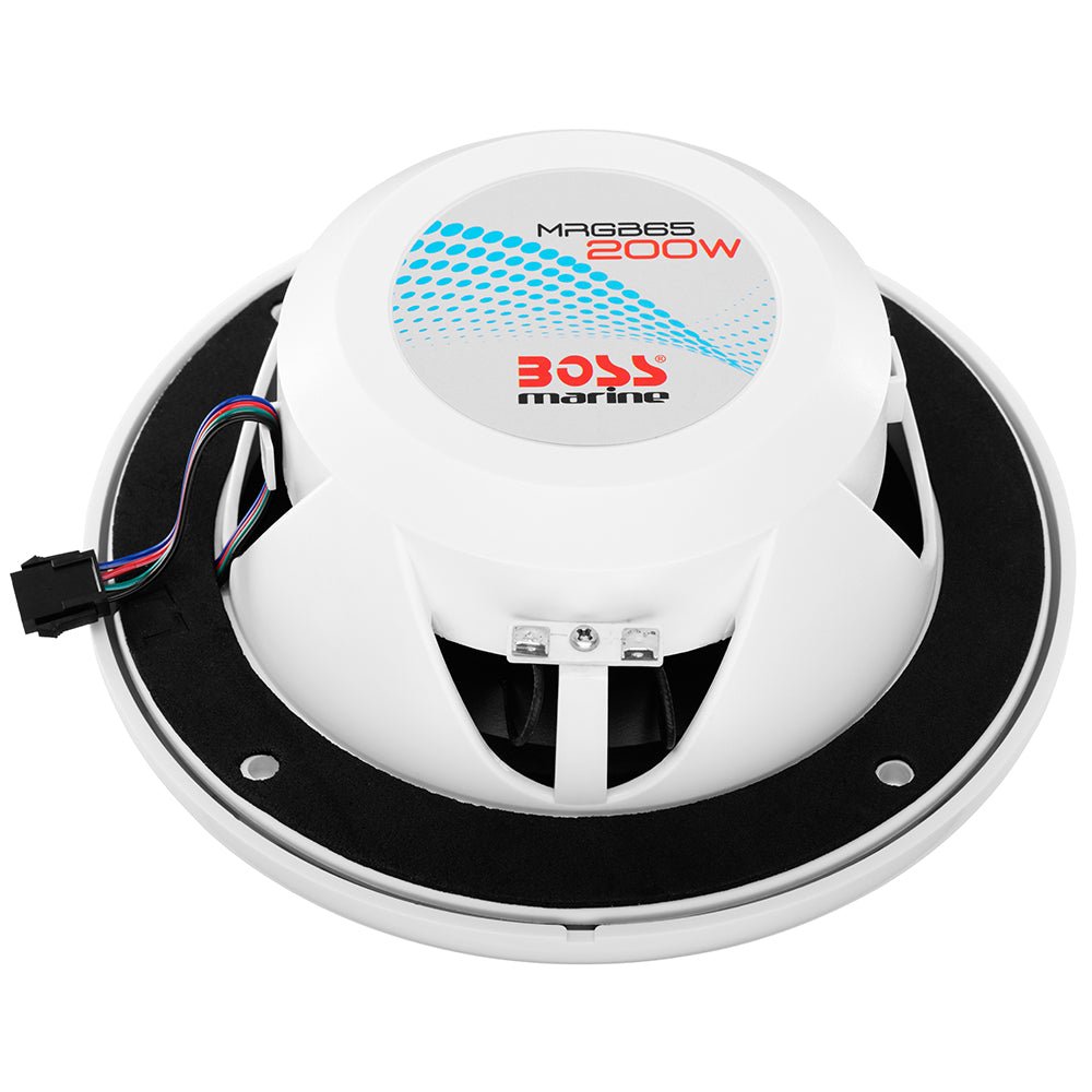 Boss Audio 6.5" MRGB65 Speakers w/RGB Lighting - White - 200W - Marine Parts OnlyEntertainmentBoss Audio
