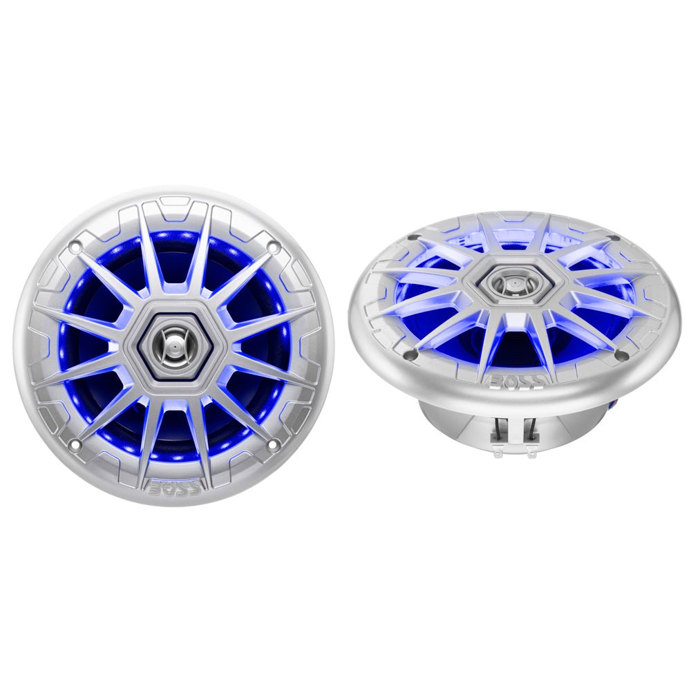 Boss Audio 6.5" MRGB65S Speakers w/RGB Lighting - Silver - 200W - Marine Parts OnlyEntertainmentBoss Audio