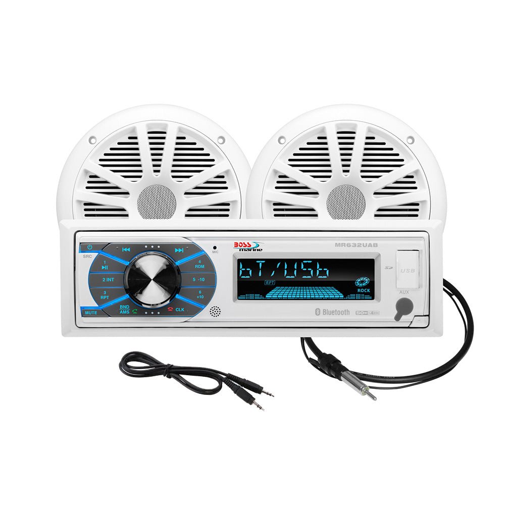 Boss Audio MCK632WB.6 Marine Stereo & 6.5" Speaker Kit - White - Marine Parts OnlyEntertainmentBoss Audio