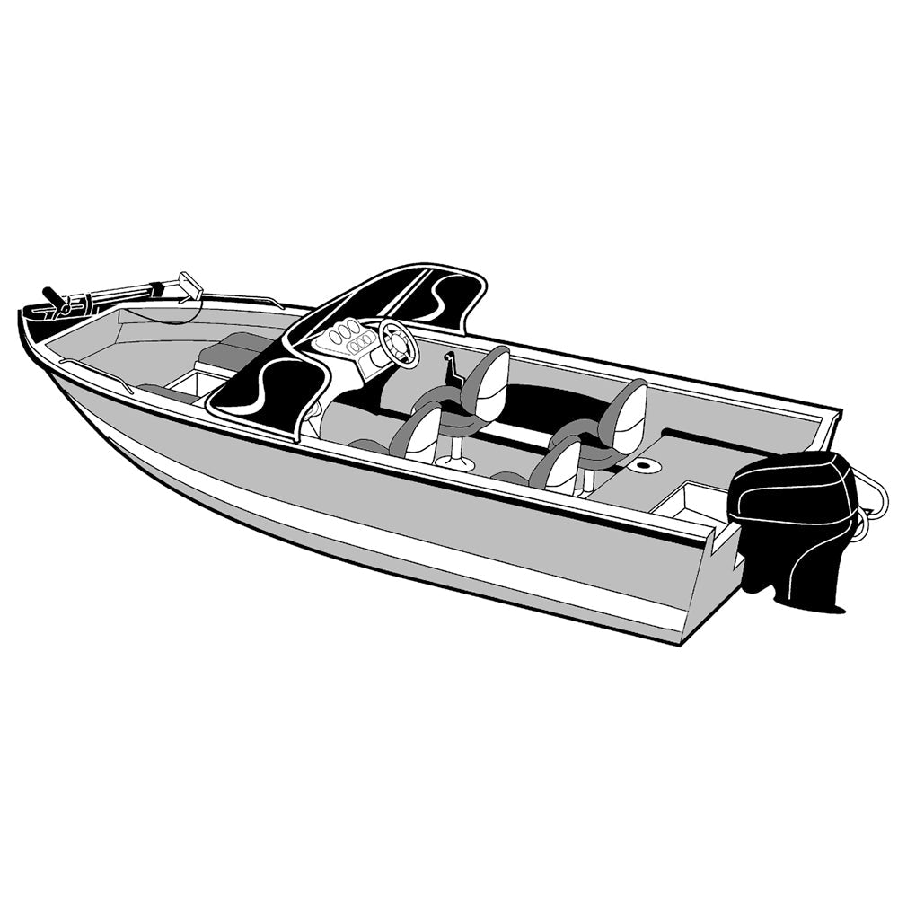 Carver Performance Poly - Guard Wide Series Styled - to - Fit Boat Cover f/18.5&39; Aluminum V - Hull Boats w/Walk - Thru Windshield - Grey - Marine Parts OnlyWinterizingCarver by Covercraft