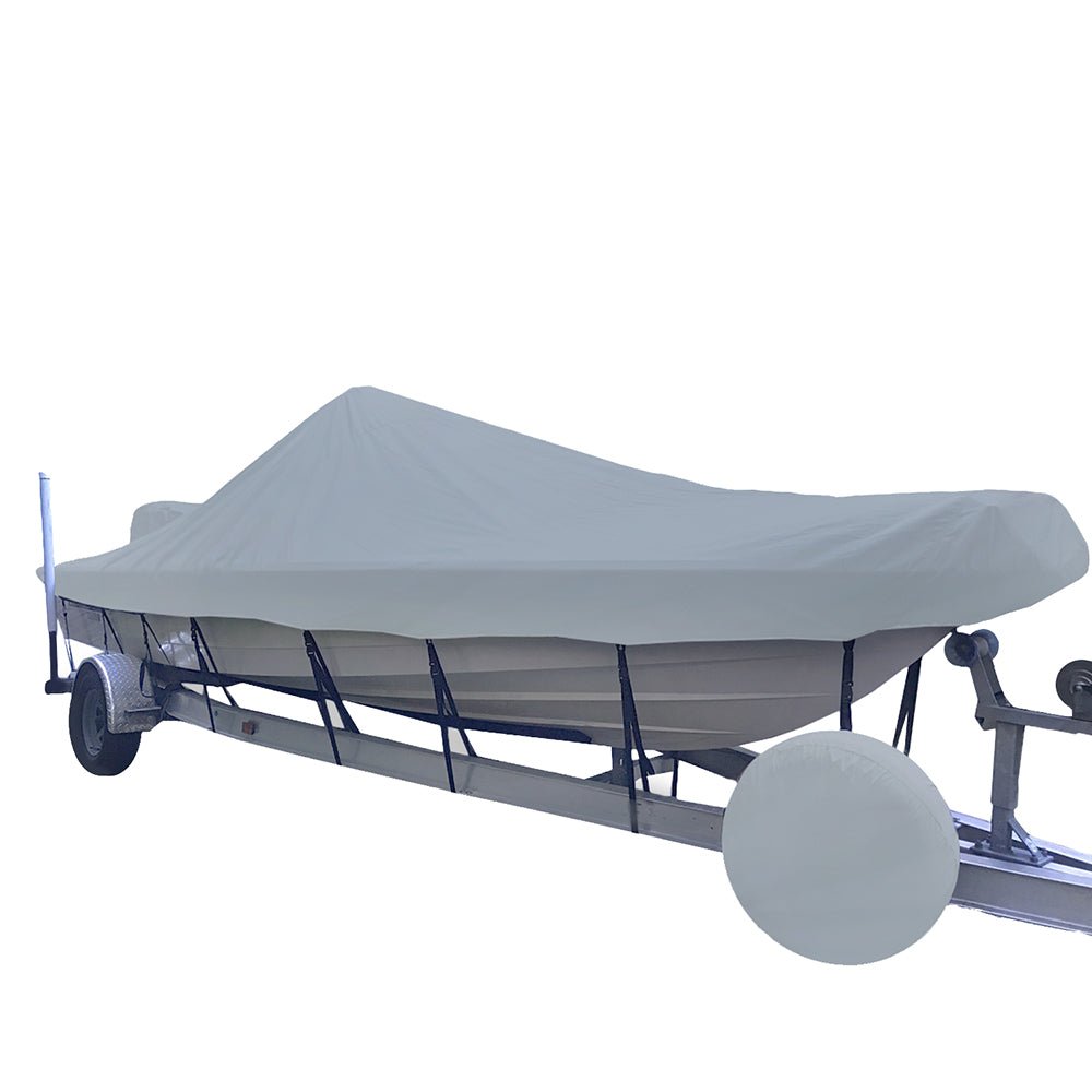 Carver Sun - DURA® Narrow Series Styled - to - Fit Boat Cover f/23.5&39; V - Hull Center Console Shallow Draft Boats - Grey - Marine Parts OnlyWinterizingCarver by Covercraft