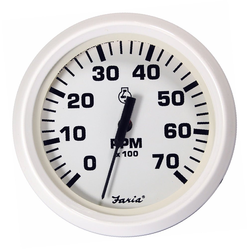 Faria Dress White 4" Tachometer - 7000 RPM (Gas) (All Outboards) - Marine Parts OnlyMarine Navigation & InstrumentsFaria Beede Instruments