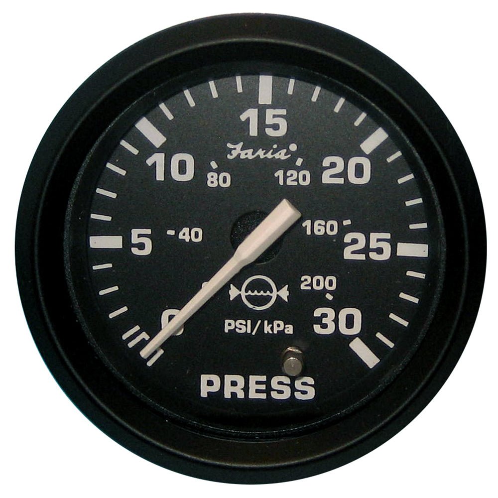 Faria Euro Black 2" Water Pressure Gauge (30 PSI) - Marine Parts OnlyMarine Navigation & InstrumentsFaria Beede Instruments