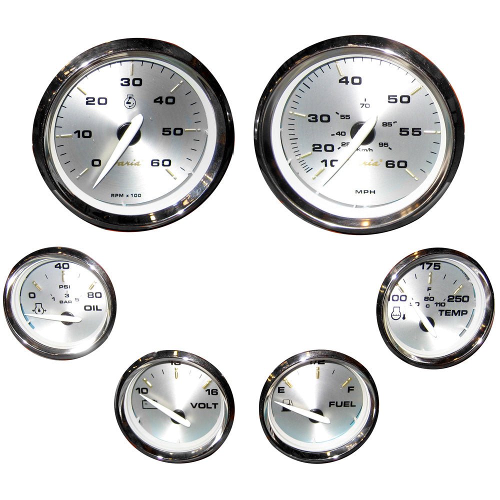 Faria Kronos Boxed Set of 6 Gauges f/ Inboard Motors - Marine Parts OnlyMarine Navigation & InstrumentsFaria Beede Instruments