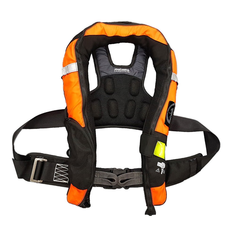 First Watch FW - 40PRO Ergo Auto Inflatable PFD w/Harness - Hi - Vis Orange & Black - Marine Parts OnlyMarine SafetyFirst Watch