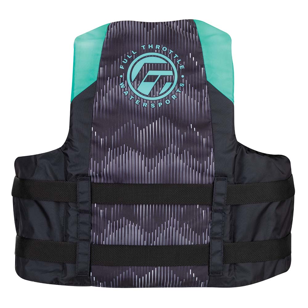 Full Throttle Adult Nylon Life Jacket - S/M - Aqua/Black - Marine Parts OnlyWatersportsFull Throttle