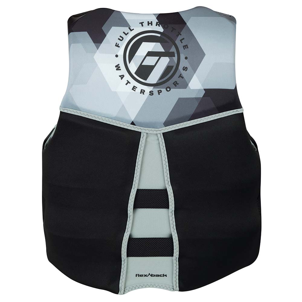 Full Throttle Men&39;s Rapid - Dry Flex - Back Life Jacket - 2XL - Black/Grey - Marine Parts OnlyWatersportsFull Throttle