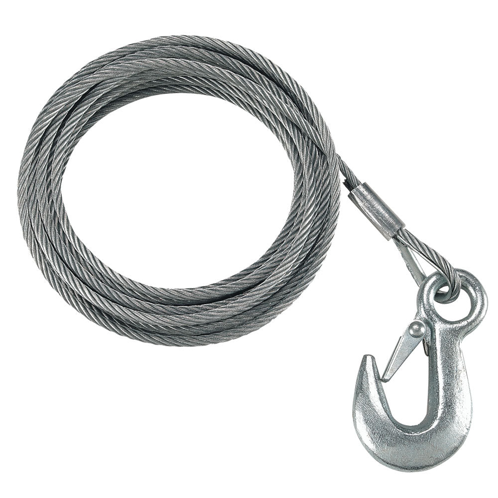 Fulton 7/32" x 50' Galvanized Winch Cable and Hook - 5,600 lbs. Breaking Strength - Marine Parts OnlyTraileringFulton