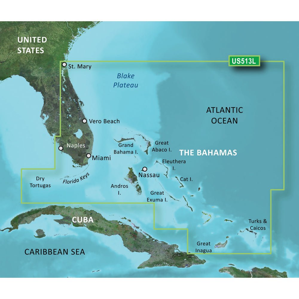 Garmin BlueChart® g3 Vision® HD - VUS513L - Jacksonville - Bahamas - microSD™/SD™ - Marine Parts OnlyCartographyGarmin