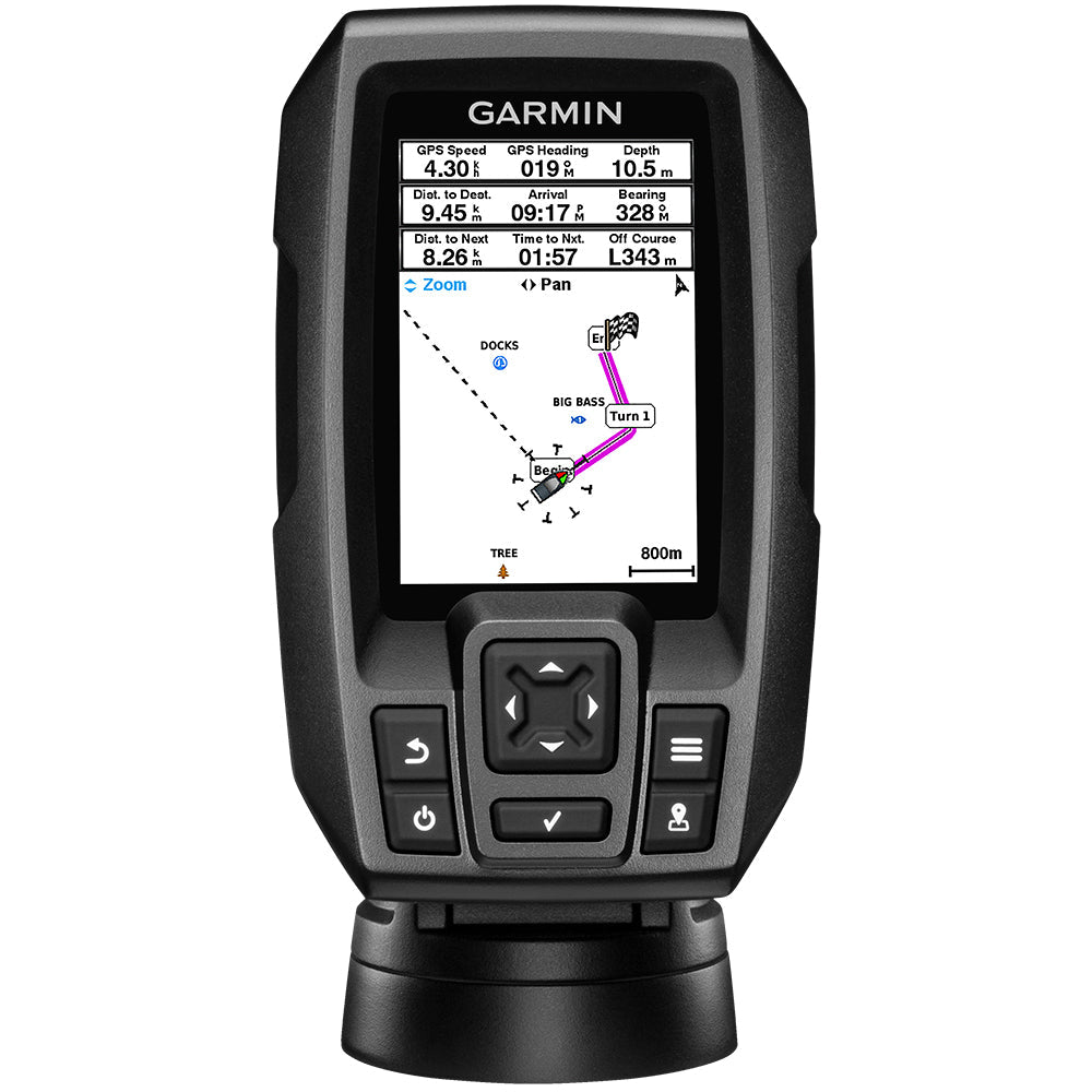 Garmin STRIKER™ 4 Fishfinder Worldwide Version w/77/200kHz - 4 - Pin Transducer w/Transom & Trolling Motor Mounts - Marine Parts OnlyMarine Navigation & InstrumentsGarmin