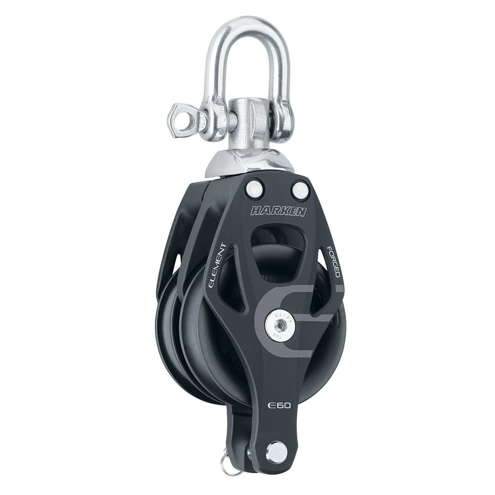Harken 60mm Double Aluminum Element Block w/Swivel & Becket - Marine Parts OnlySailingHarken