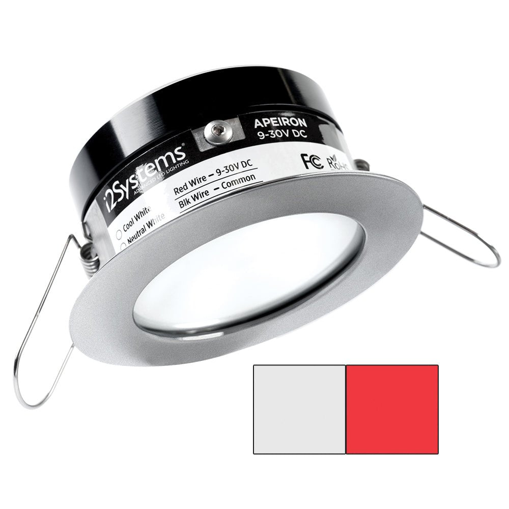 i2Systems Apeiron PRO A503 - 3W Spring Mount Light - Round - Cool White & Red - Brushed Nickel Finish - Marine Parts OnlyLightingI2Systems Inc