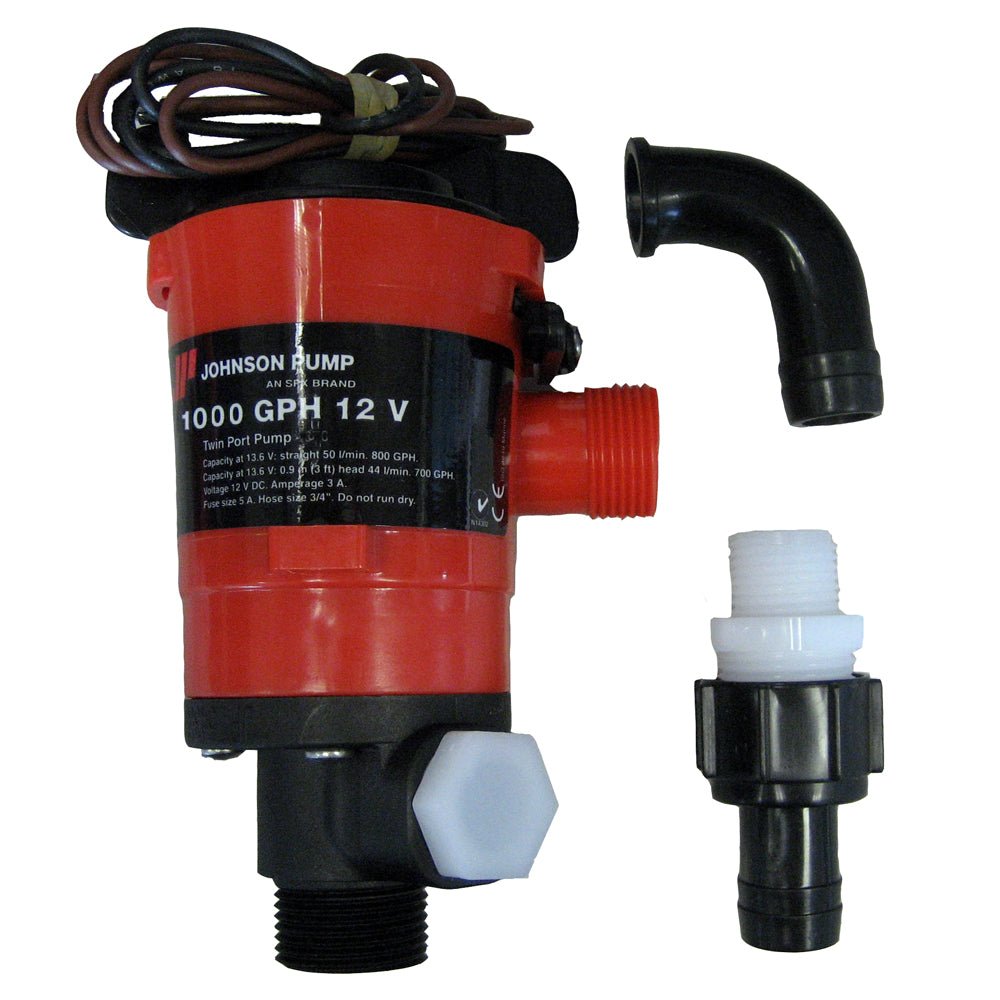 Johnson Pump Twin Port 1000 GPH Livewell Aerating Pump - 12V - Marine Parts OnlyMarine Plumbing & VentilationJohnson Pump