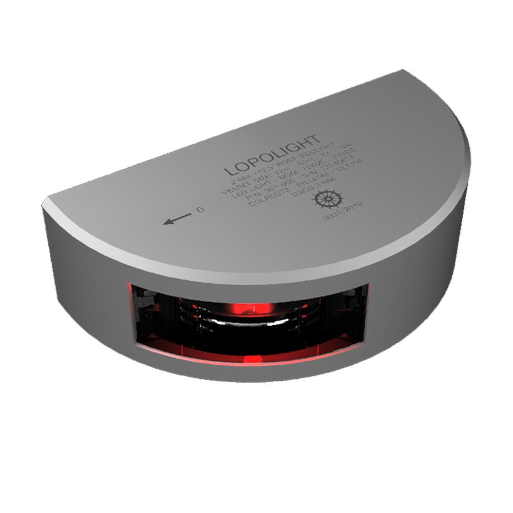 Lopolight Series 301 - 002 - Navigation Light - 2NM - Vertical Mount - Red - Silver Housing - 6M Cable - Marine Parts OnlyLightingLopolight