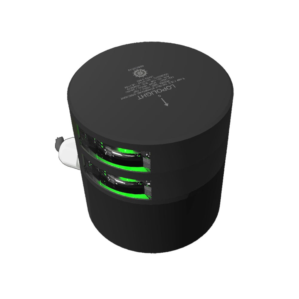 Lopolight Series 301 - 108 - Double Stacked Navigation Light - 3NM - Horizontal Mount - Green - Black Housing - Marine Parts OnlyLightingLopolight