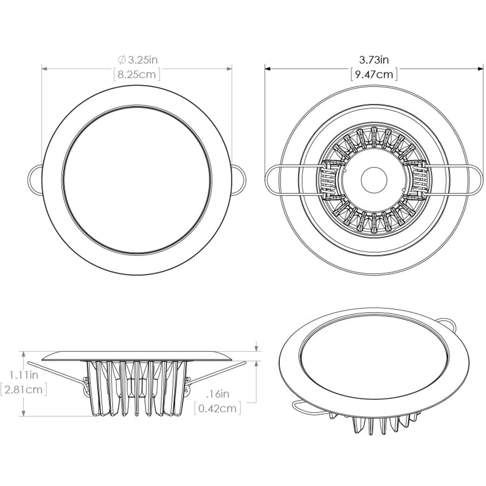 Lumitec Mirage - Flush Mount Down Light - Glass Finish/Polished SS Bezel - Warm White Dimming - Marine Parts OnlyLightingLumitec