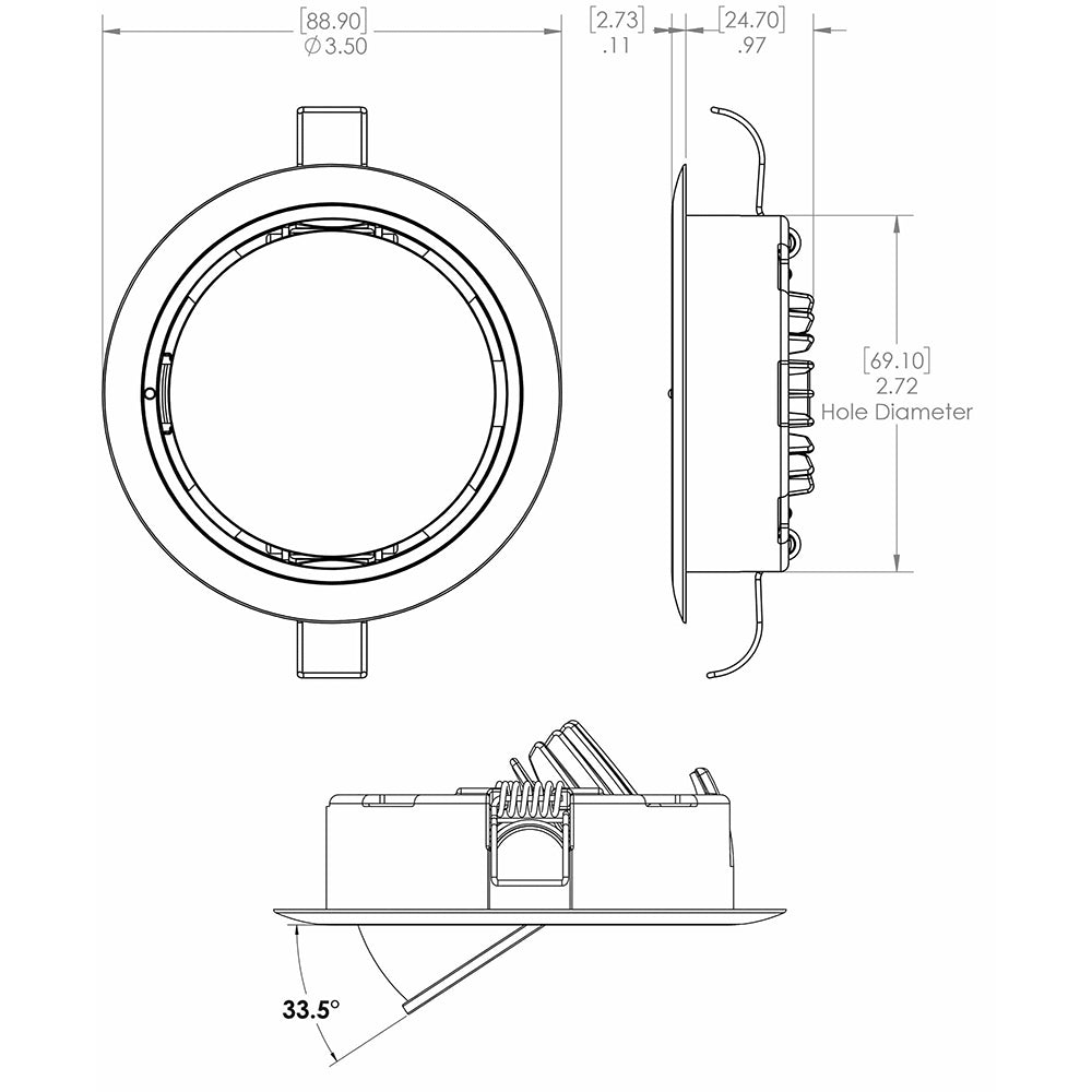 Lumitec Mirage Positionable Down Light - Spectrum RGBW Dimming - Polished Bezel - Marine Parts OnlyLightingLumitec