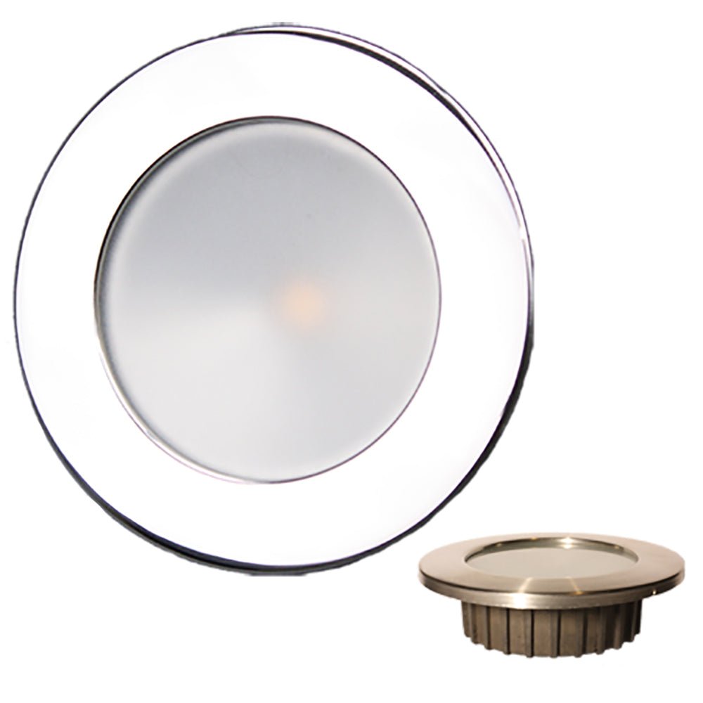 Lunasea Gen3 Warm White, RGBW Full Color 3.5” IP65 Recessed Light w/Polished Stainless Steel Bezel - 12VDC - Marine Parts OnlyLightingLunasea Lighting