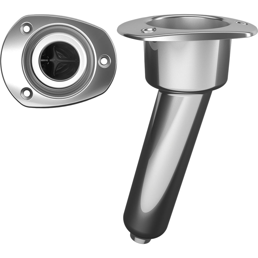 Mate Series Stainless Steel 15° Rod & Cup Holder - Drain - Oval Top - Marine Parts OnlyHunting & FishingMate Series