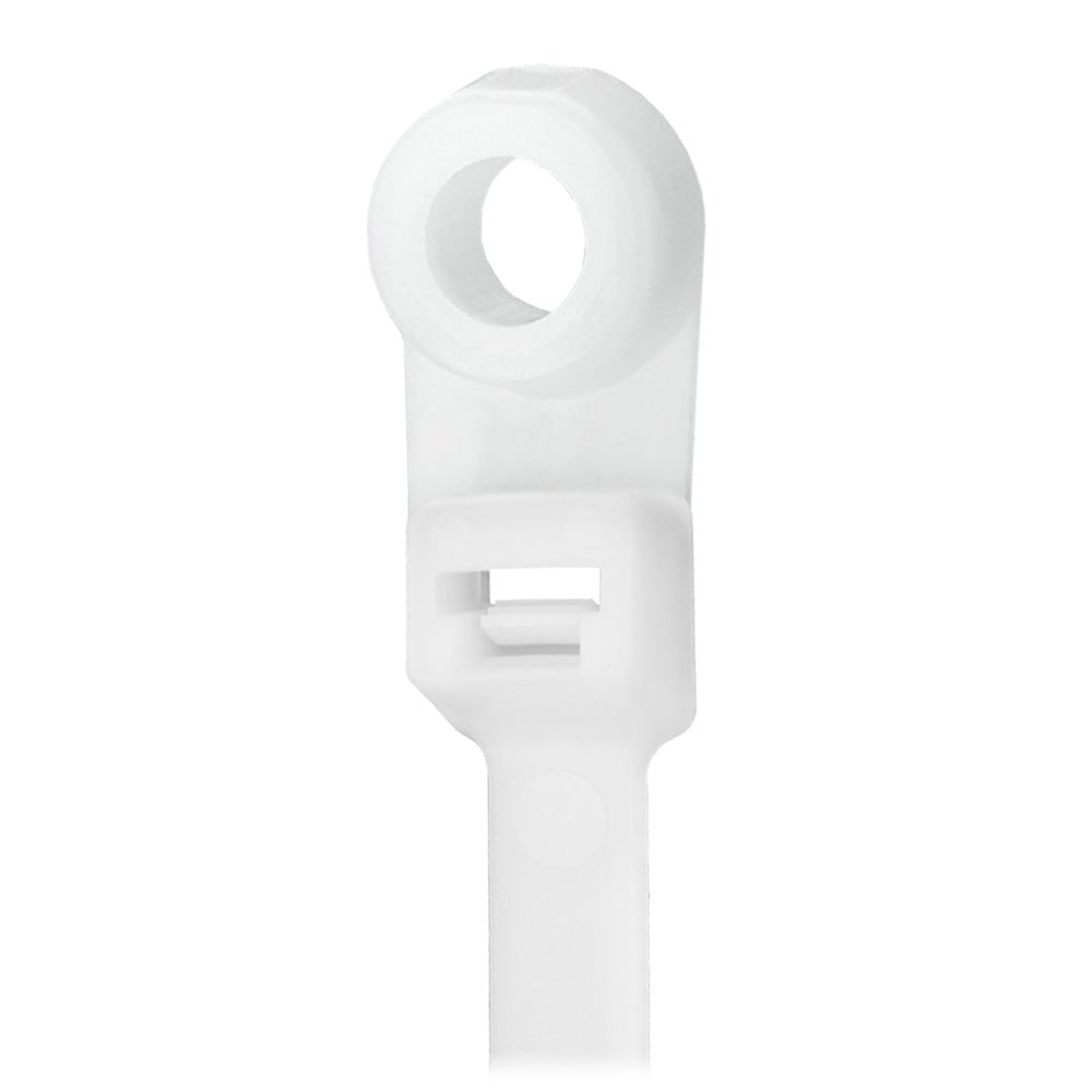 Pacer 8" Cable Tie w/Mounting Ring - Natural Color - 50lb Tensile Strength - 2" Bundle Diameter - 100 Piece Bag - Marine Parts OnlyElectricalPacer Group