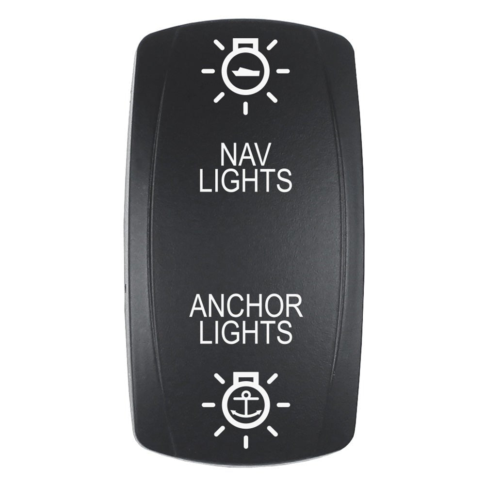 Pacer Actuator - 'NAV/ANC' f/V Series Contura Switches - Black - Laser Etched (Top/Bottom Light) - Marine Parts OnlyElectricalPacer Group