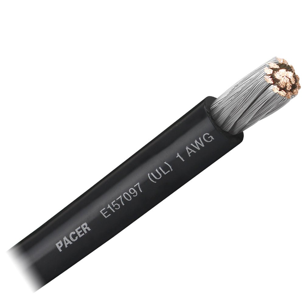 Pacer Black 1 AWG Battery Cable - Sold By The Foot - Marine Parts OnlyElectricalPacer Group