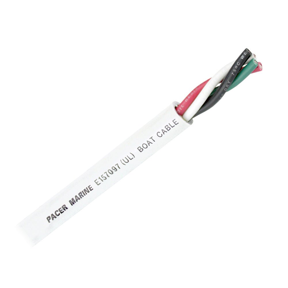 Pacer Round 4 Conductor Cable - 250&39; - 10/4 AWG - Black, Green, Red & White - Marine Parts OnlyElectricalPacer Group
