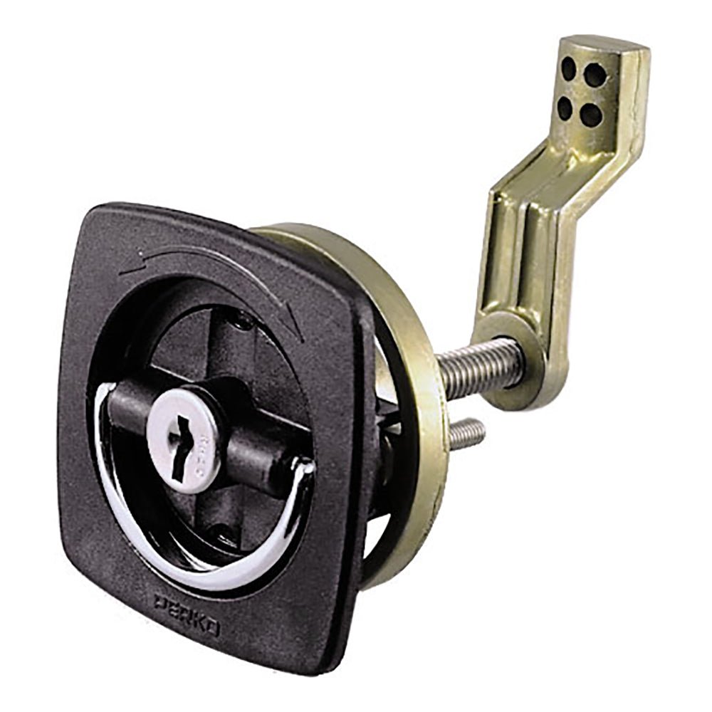 Perko Black Flush Lock - 2.5" x 2.5" w/Offset Cam Bar & Flexible Polymer Strike - Marine Parts OnlyMarine HardwarePerko