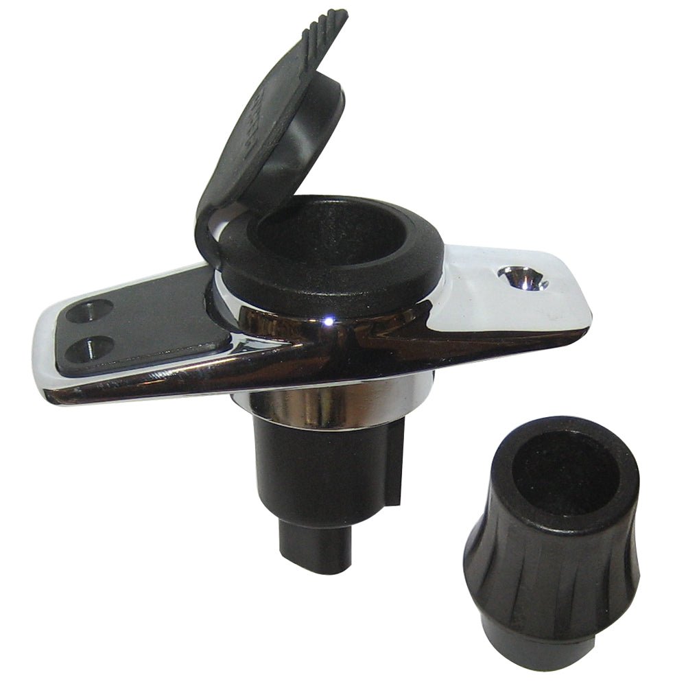 Perko Locking Collar Pole Light Mounting Base - 2 Pin - Chrome Plated w/Black Cover - Marine Parts OnlyLightingPerko