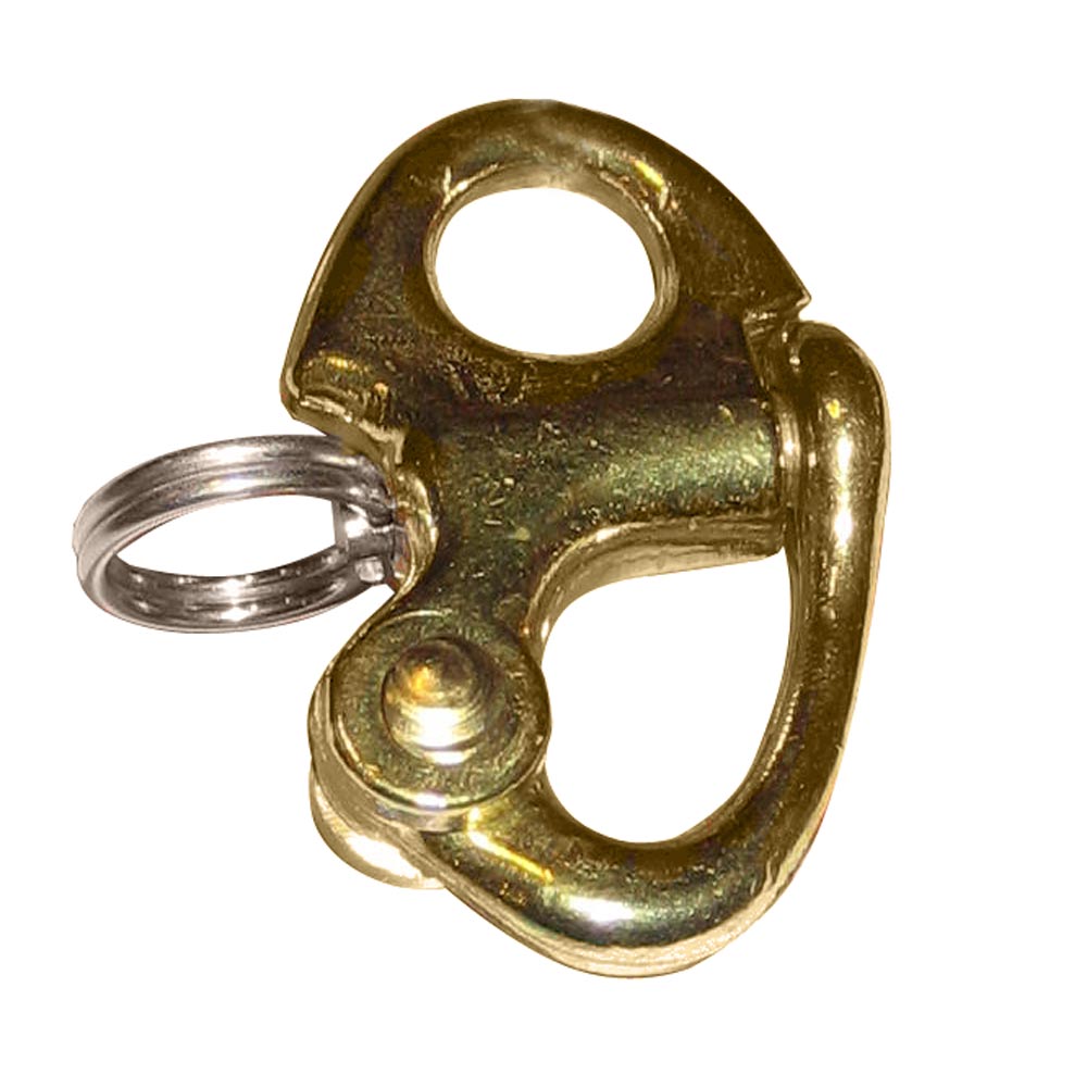 Ronstan Brass Snap Shackle - Fixed Bail - 41.5mm (1 - 5/8") Length - Marine Parts OnlySailingRonstan