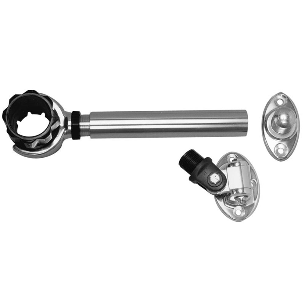 Rupp Threaded Antenna Support w/6" Flat Mount, Oval 4 - Way Base & 1.5" Collar - Marine Parts OnlyCommunicationRupp Marine