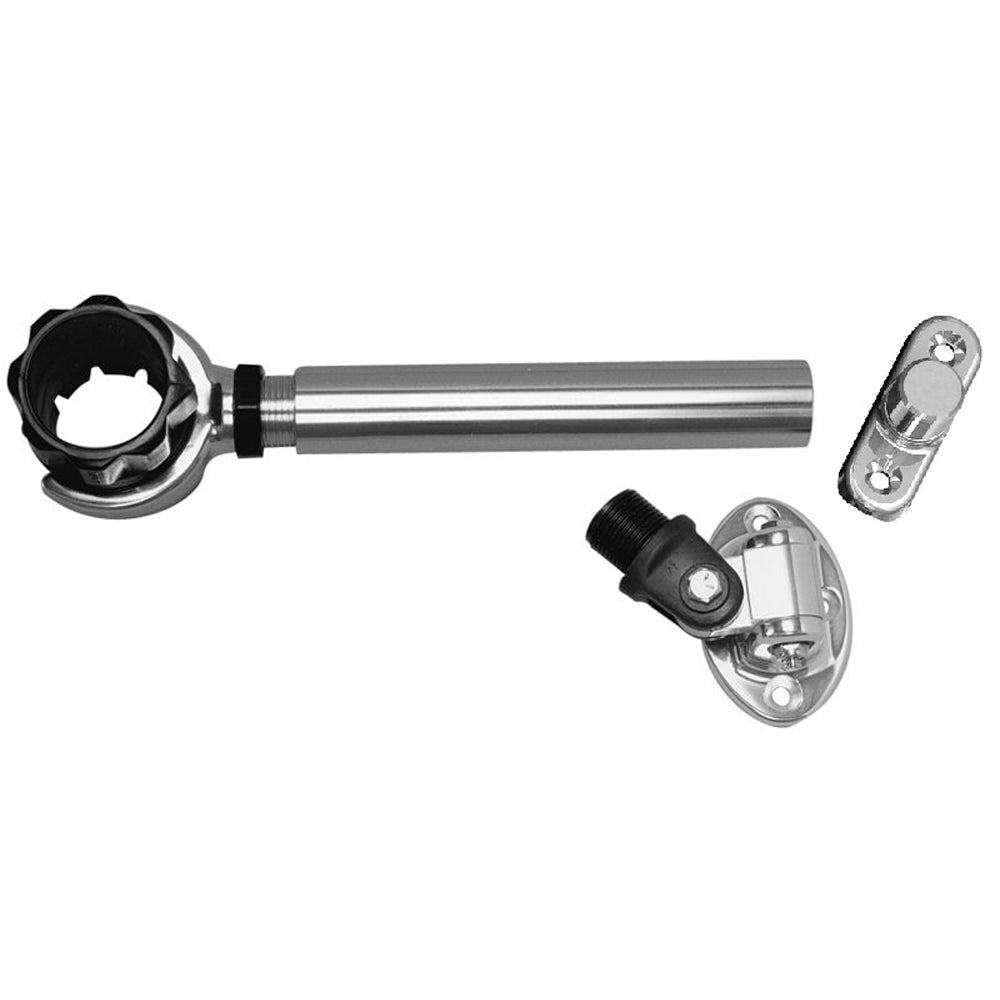 Rupp Threaded Antenna Support w/6" Pipe Mount, Oval 4 - Way Base & 1.5" Collar - Marine Parts OnlyCommunicationRupp Marine