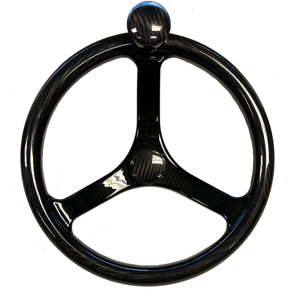 Schmitt Marine Carbon Fiber Primus Wheel w/Knob 13.5" w/Sanntoprene Finger Grip 3/4" Tapered Shaft w/CF Nut - Marine Parts OnlyMarine HardwareSchmitt Marine