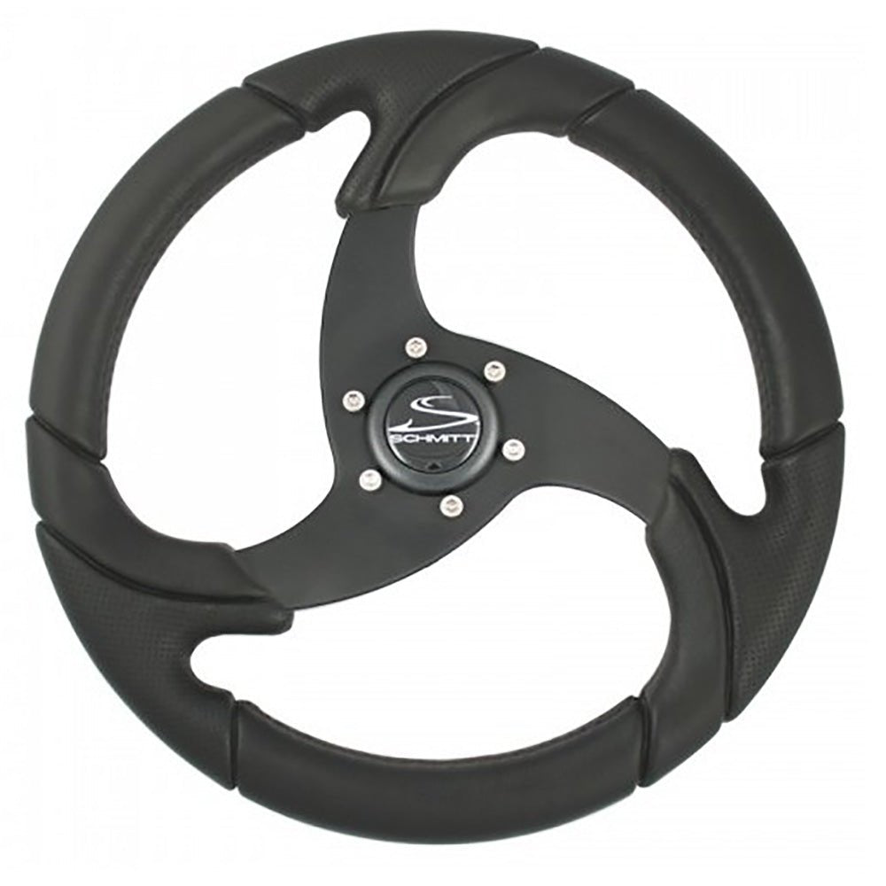 Schmitt Marine Folletto 14.2" Wheel - Black Polyurethane - 3/4" Tapered Shaft w/Black Center Cap - Marine Parts OnlyMarine HardwareSchmitt Marine