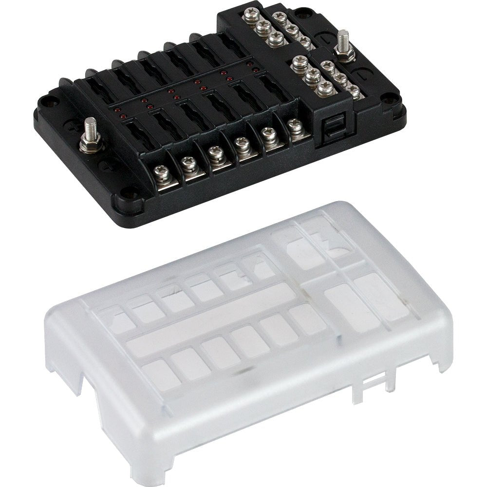 Sea - Dog Blade Style LED Indicator Fuse Block w/Negative Bus Bar - 12 Circuit - Marine Parts OnlyElectricalSea - Dog