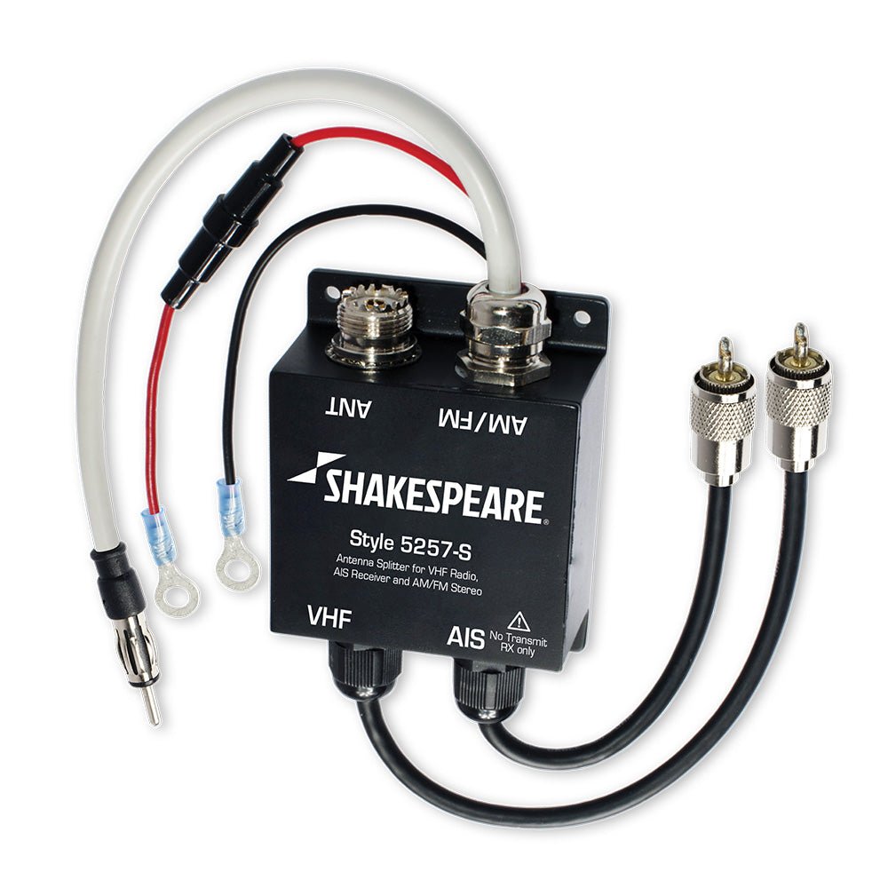 Shakespeare 5257 - S Antenna Splitter f/VHF Radio, AIS Receiver & AM/FM Stereo - Marine Parts OnlyEntertainmentShakespeare