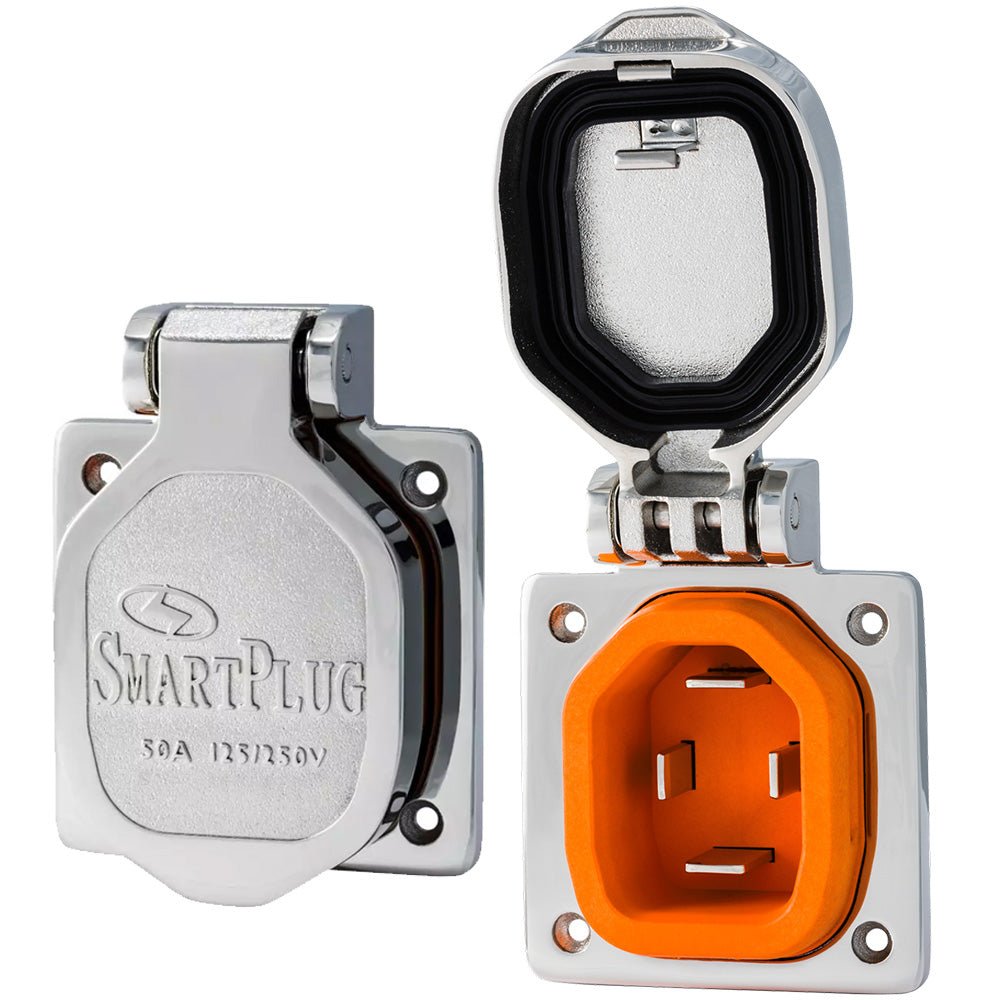 SmartPlug 50 AMP Male Inlet W/Cover - Stainless Steel - Marine Parts OnlyElectricalSmartPlug