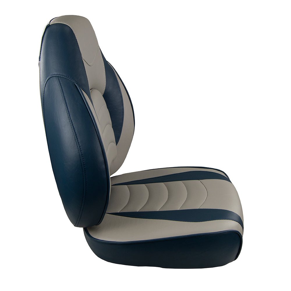 Springfield Fish Pro High Back Folding Seat - Blue/Grey - Marine Parts OnlyBoat OutfittingSpringfield Marine